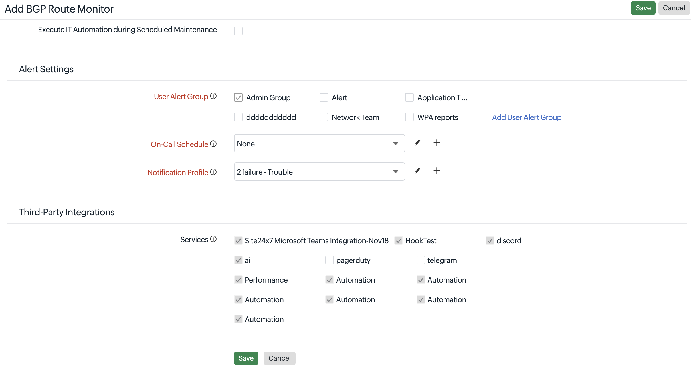 Add BGP Route monitor