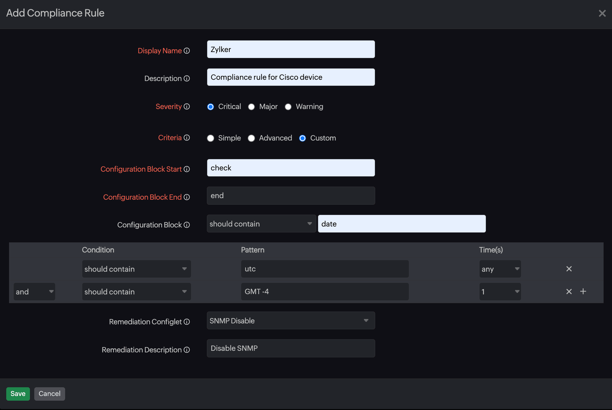 Adding a custom compliance rule