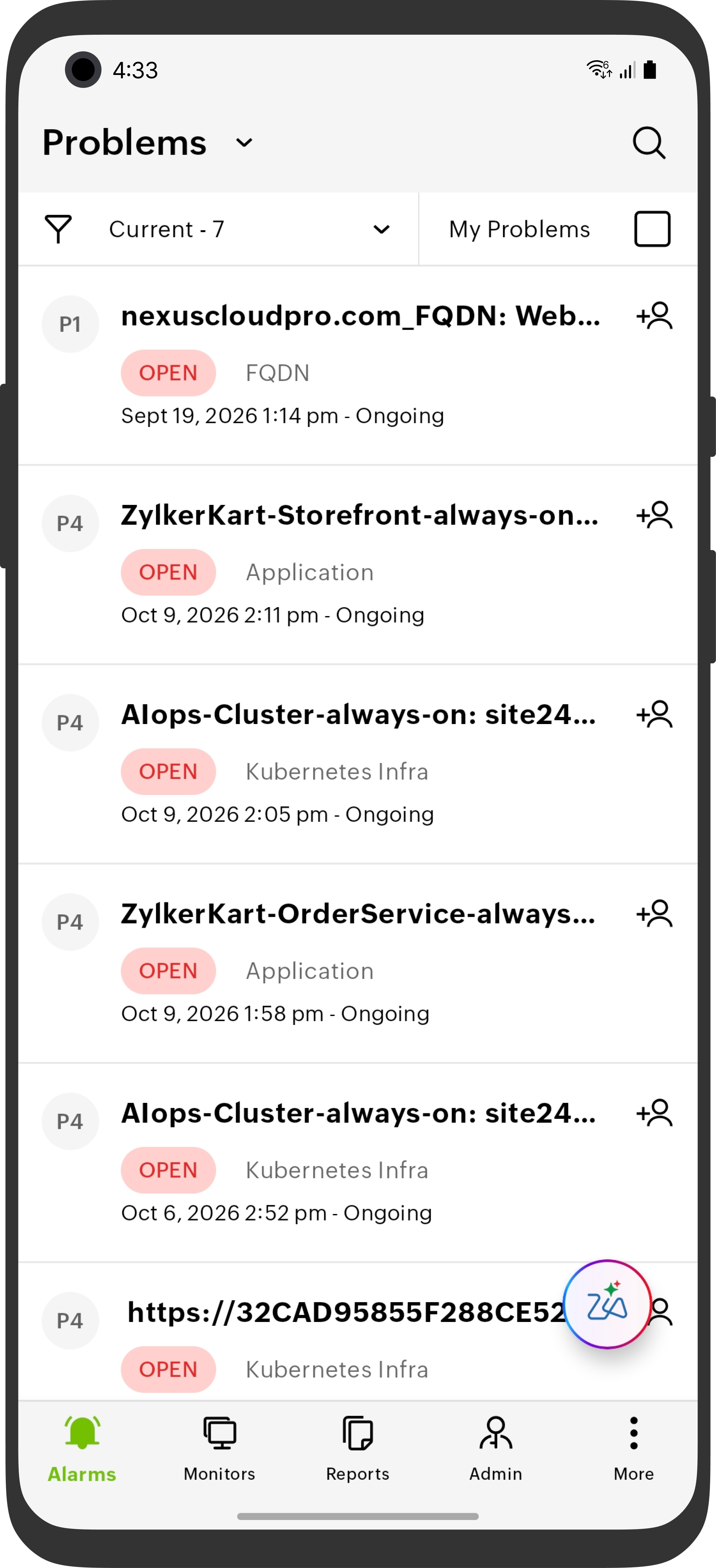 Problems Listing