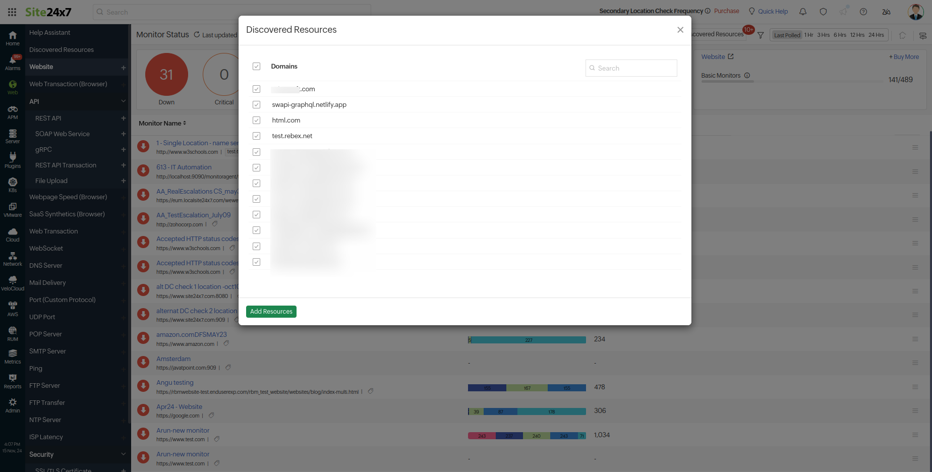 Discovered Resource - Monitor Summary