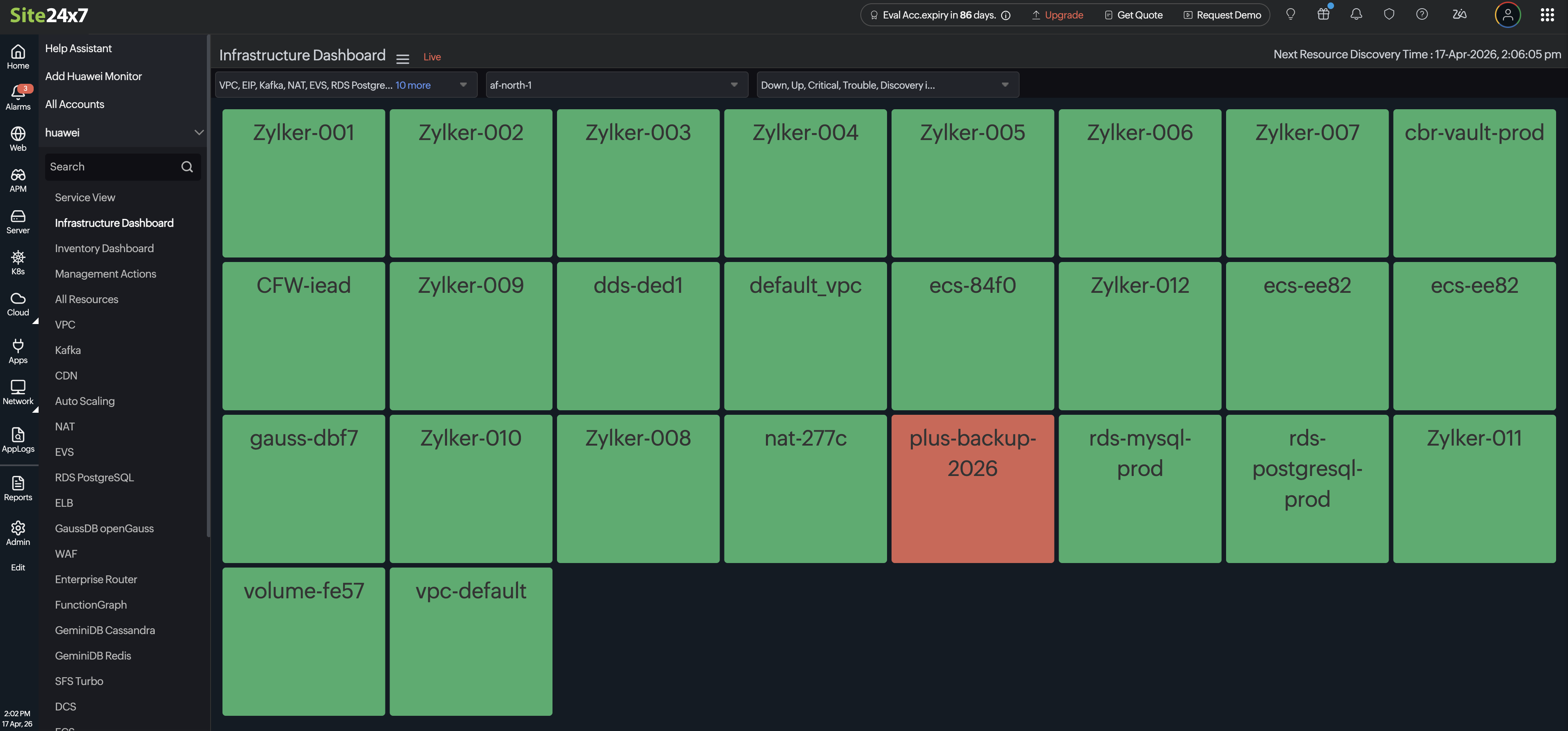 Infrastructure Dashboard