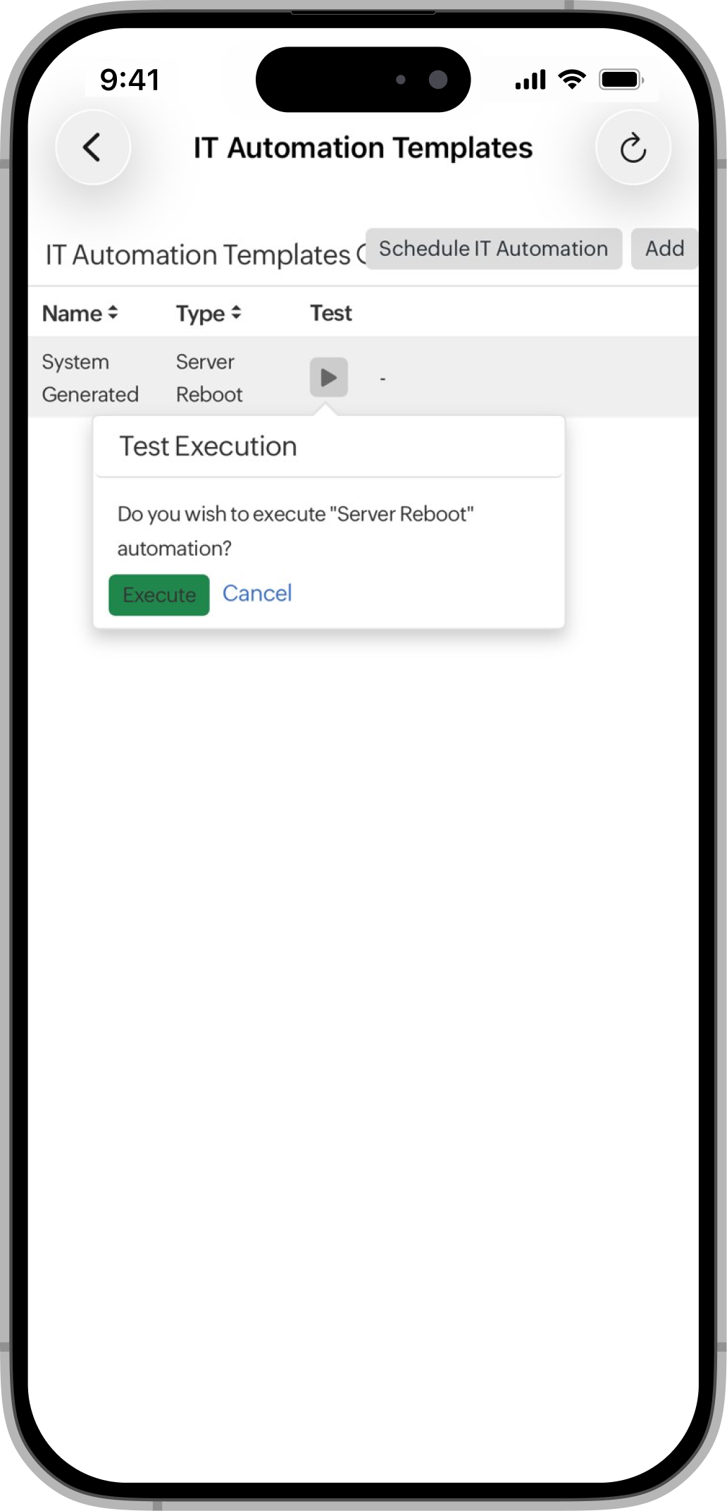 IT Automation Test Execution