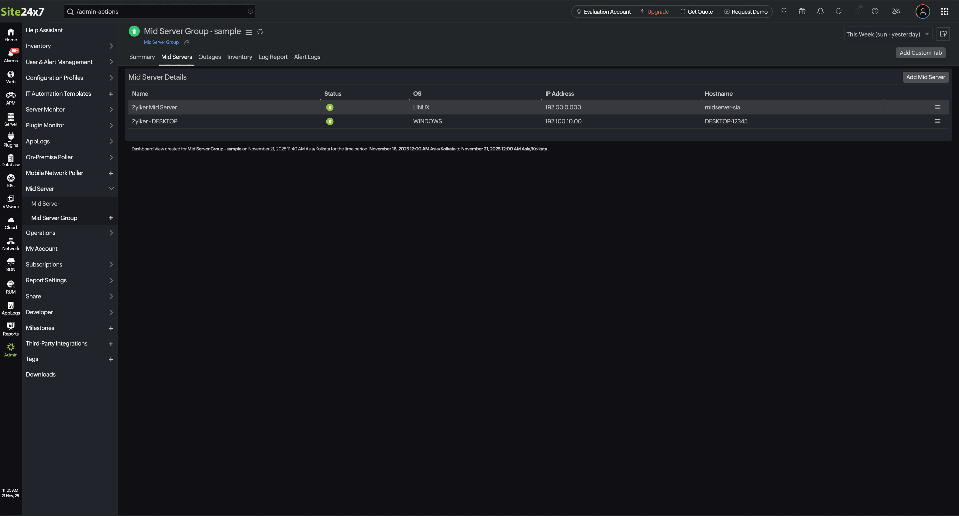 Verify Mid-server group Verify Mid-server group