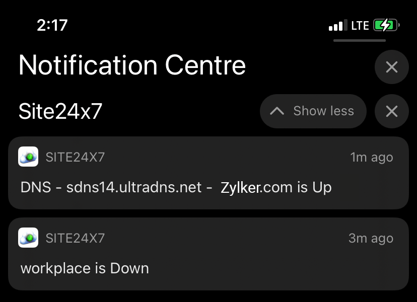 Instant alerts via push notifications on the app Instant alerts via push notifications on the app